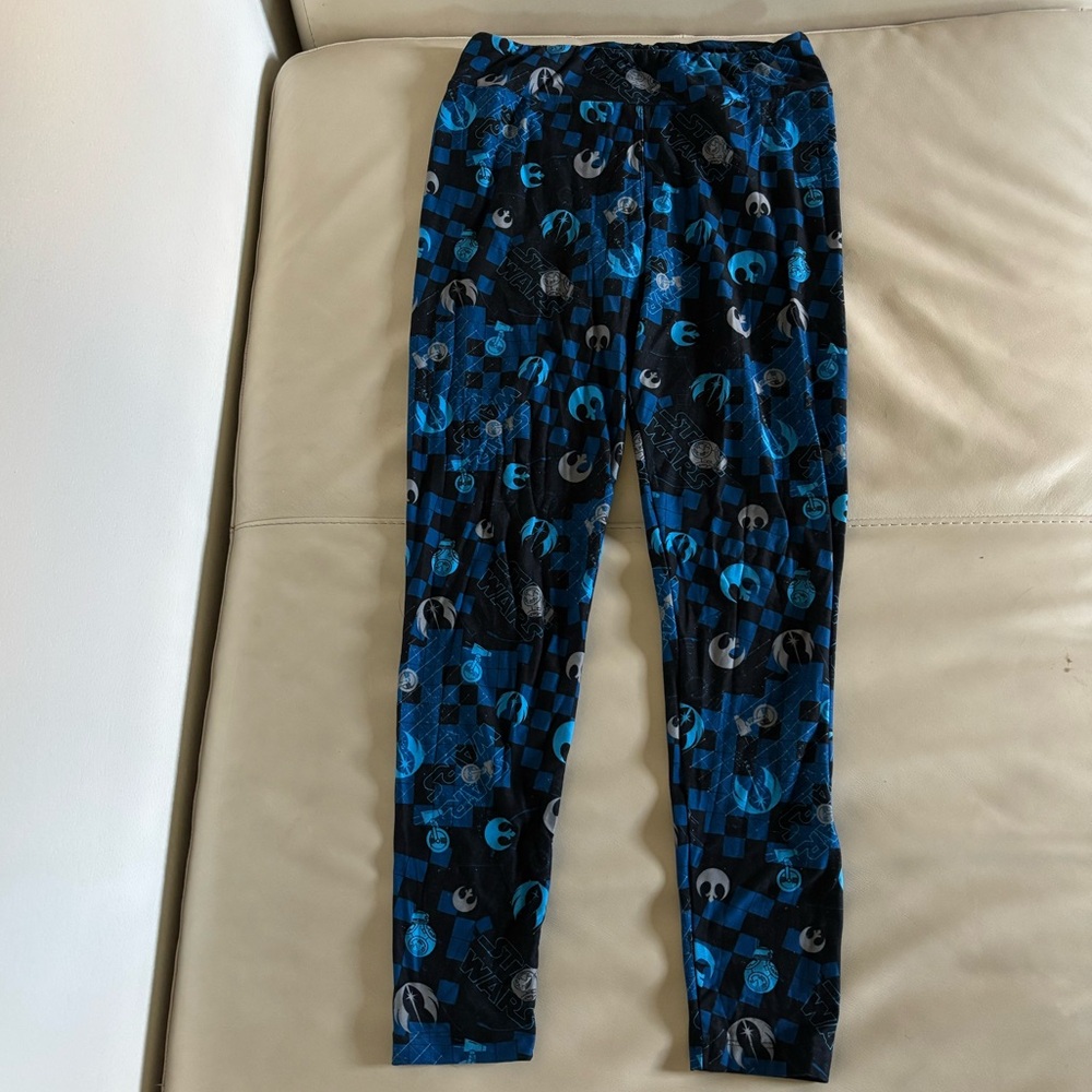 NWOT Disney Parks Blue and Black Star Wars Checkered Leggings